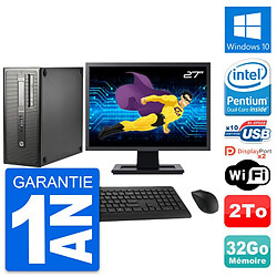 PC Tour HP EliteDesk 800 G1 Ecran 27" G3220 RAM 32Go Disque 2To Windows 10 Wifi · Occasion 