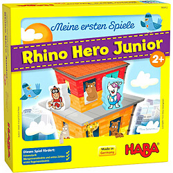 HABA 305912 ? Mes Premiers Rhino Hero Junior ? Jeu à partir de 2 Ans, fabriqué en Allemagne, coloré