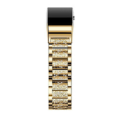 Avis Wewoo Bracelet pour montre connectée en acier inoxydable serti de diamants Fitbit Charge 2 or