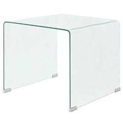 vidaXL Table basse 49,5 x 50 x 45 cm Verre trempé Transparent 