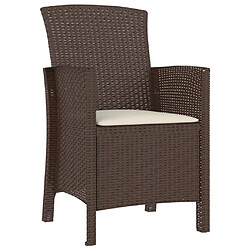 Maison Chic Chaise de jardin avec coussin - Fauteuil d'extérieur Rotin PP Marron -MN11067