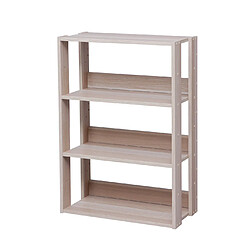 Iris Ohyama, Open Wood Rack OWR-600 Etagère 3 casiers/Meuble de rangement 3 étages en bois, Chêne clair, L60 cm