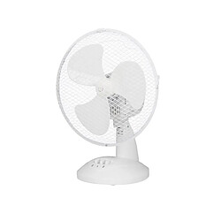 Ventilateur de table OCEANIC - 30W - Diametre 23 cm - 2 vitesses - Oscillant - Blanc