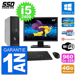 PC Fujitsu E910 DT Ecran 19" Intel i5-2400 RAM 4Go SSD 960Go Windows 10 Wifi · Occasion 