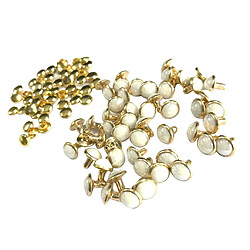 50 jeux de dôme de champignon en métal rivets rivets pour maroquinerie diy 7.5mm beige