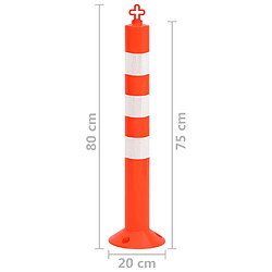 vidaXL Bornes de contrôle du trafic 10 pcs avec chaîne 75 cm PE pas cher