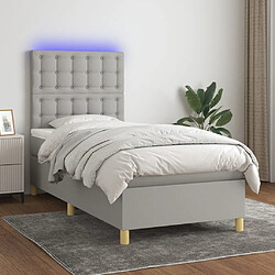 Sommier à lattes,Cadre à lattes de lit et matelas et LED pour Adulte Gris clair 80x200 cm -MN47874