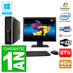 PC HP Compaq 8100 SFF Ecran 22" G6950 RAM 4Go Disque 2To Graveur DVD Wifi W7 · Occasion 