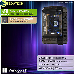 Sedatech PC Gamer Pro V360 • AMD Ryzen 9 7900X • RTX4070 • 32Go DDR5 • 2To SSD M.2 • Windows 11