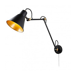 Searchlight Applique articulée Wall, noir et or, 1 ampoule