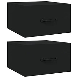 Maison Chic Lot de 2 Tables de chevet,Table de nuit,Table d'appoint pour salon murales Noir 35x35x20 cm -MN22592