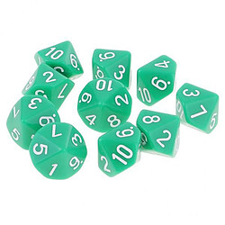 dice, dés à jouer 2x10pcs Dés 10 Faces D10 Dés Polyédriques pour Jeux de Donjons et Dragons Vert Clair