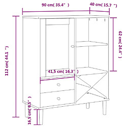 vidaXL Buffet SENJA aspect rotin marron 90x40x112cm bois massif de pin pas cher