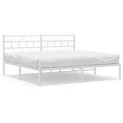 Maison Chic Lit adulte - Cadre de lit métal avec tête de lit,Structure du lit Contemporain pour chambre blanc 183x213 cm -MN77552