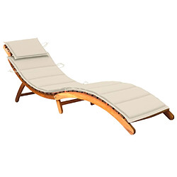 vidaXL Chaise longue de jardin avec coussin Bois d'acacia solide 