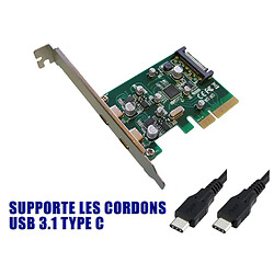 Kalea-Informatique Carte Controleur PCI EXPRESS (PCI-E) vers USB 3.1 10GB - 2 PORTS EXTERNES : Type C - CHIPSET ASM1142