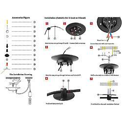 Universal Lampes plafonnières armoires araignées lampes anciennes classiques variées réglables pendentifs bricolage E27