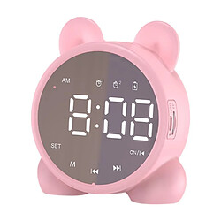 Yonis Mini Enceinte Bluetooth Avec Miroir Horloge FM Alarme LED Clair