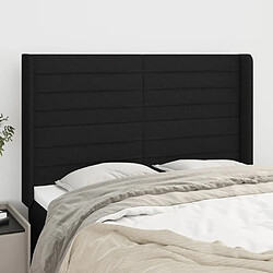 Maison Chic Tête de lit scandinave avec oreilles,meuble de chambre Noir 147x16x118/128 cm Tissu -MN34583