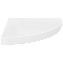 vidaXL Étagère d'angle flottante blanc brillant 35x35x3,8 cm MDF