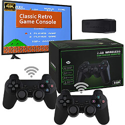 Console de Jeux Vidéo Rétro-VANWIN- Avec 10000+ Jeux Classiques(64G)-2 Joueurs Sans Fil USB Plug and Play HDMI TV Stick Portable-Noir-Family and Friend