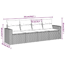 Avis vidaXL Salon de jardin 4 pcs avec coussins noir résine tressée