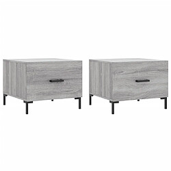 vidaXL Tables basses 2 pcs sonoma gris 50x50x40 cm bois d'ingénierie