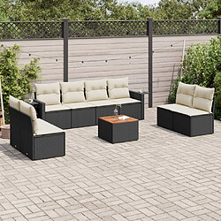 Maison Chic Ensemble Tables et chaises d'extérieur 9 pcs avec coussins,Salon de jardin noir résine tressée -GKD782360