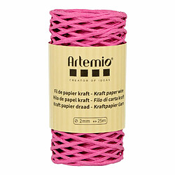 Artemio Fil de papier kraft fuschia 2mm x 25 m