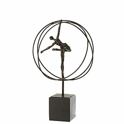 Paris Prix Statuette Déco Gymnaste dans Cercle 47cm Marron 