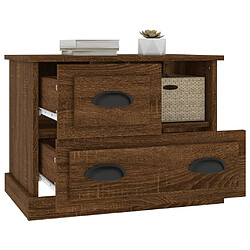 Maison Chic Table de chevet Table de Nuit Meuble de Rangement chêne marron 60x39x45 cm pas cher