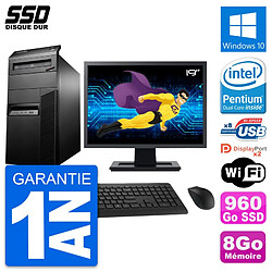 PC Tour Lenovo M93p Ecran 19" Intel G3220 RAM 8Go SSD 960Go Windows 10 Wifi · Occasion 