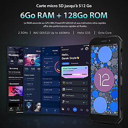 DOOGEE S61 Pro Smartphone Robuste 6.0" 6 Go + 128 Go 48MP Caméras 5180mAh IP68 Téléphone Double SIM 4G NFC GPS - Grain bois