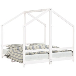 Maison Chic Lit simple Cadre de lit pour enfant,Lit d'Enfant Moderne blanc 2x(80x160) cm bois de pin massif -MN81629