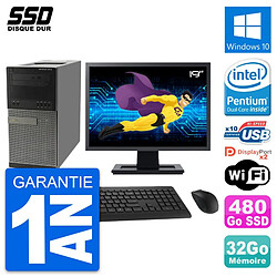 PC Tour Dell 9010 Ecran 19" Intel G630 RAM 32Go SSD 480Go Windows 10 Wifi · Occasion 