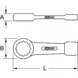 KS TOOLS 517.1980 Clé à œil à frapper 180mm