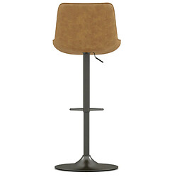 Moloo DINO-Tabouret de bar en cuir synthétique Camel-gris bronze (x2)