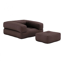 Inside 75 Fauteuil futon standard convertible CUBE CHAIR couleur marron 