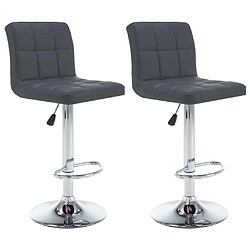 vidaXL Tabourets de bar lot de 2 gris similicuir 