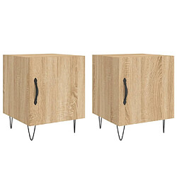 Maison Chic Lot de 2 Tables de chevet - Tables de Nuit chêne sonoma 40x40x50 cm bois ingénierie