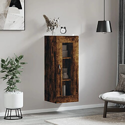 Maison Chic Armoire murale,Meuble de Rangement,Armoire Suspendue chêne fumé 34,5x34x90 cm -MN94087