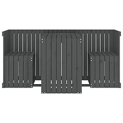 Avis vidaXL Set de balcon 2 places gris bois de pin massif