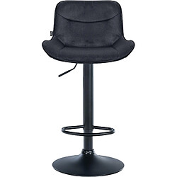 Non Lot de 2 tabourets de bar Vonore velours noir