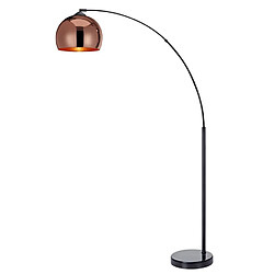 Versanora Lampadaire Arquer arc lampe de sol abat jour rose doré marbre noir VN-L00011-EU