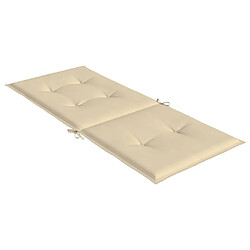 Maison Chic Coussins Confort,Coussins de chaise de jardin dossier haut lot de 4 beige tissu -GKD53585 pas cher