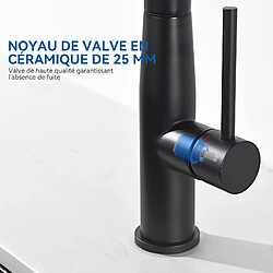 2PCS AURALUM MAX Robinet Cuisine, Mitigeur d'Évier Inox avec Douchette Extractible,2 Modes Jets Eau Froide/Chaude Rotatif à 360° ,Bec en Forme L,Noir pas cher