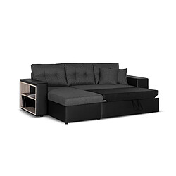 Acheter Bestmobilier California - Canapé d'angle réversible - convertible avec coffre et étagère de rangement - en simili et tissu