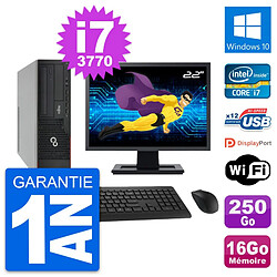 PC Fujitsu E910 DT Ecran 22" Intel i7-3770 RAM 16Go Disque 250Go Windows 10 Wifi - Occasion