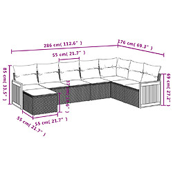 Avis vidaXL Salon de jardin 8 pcs avec coussins noir résine tressée