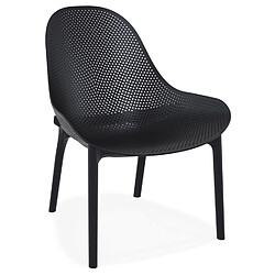 Alterego Fauteuil lounge de jardin perforé 'SILO' noir design